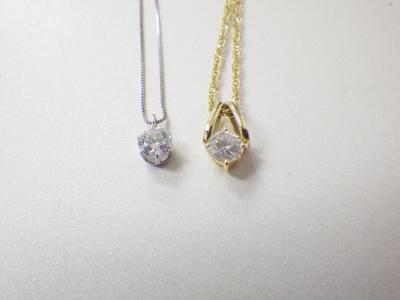 ダイヤモンドネックレス買取 (1Pダイヤモンドネックレス ゴールド プラチナ)藤沢市遠藤