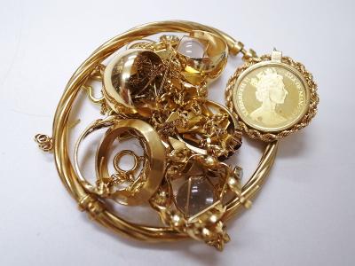 金アクセサリー買い取り (ネックレス リング 金貨)横浜市泉区