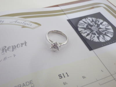 ダイヤモンドリング買取 （プラチナリング　0.7ct　鑑定書付き）藤沢市天神町